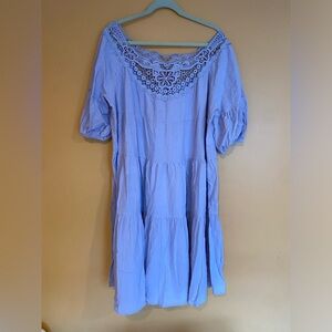 Lavender Peasant Dress Crotchet Detail XL